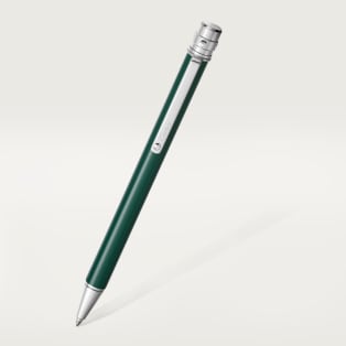 Santos de Cartier pen Small model, green lacquer, palladium-finish detailing