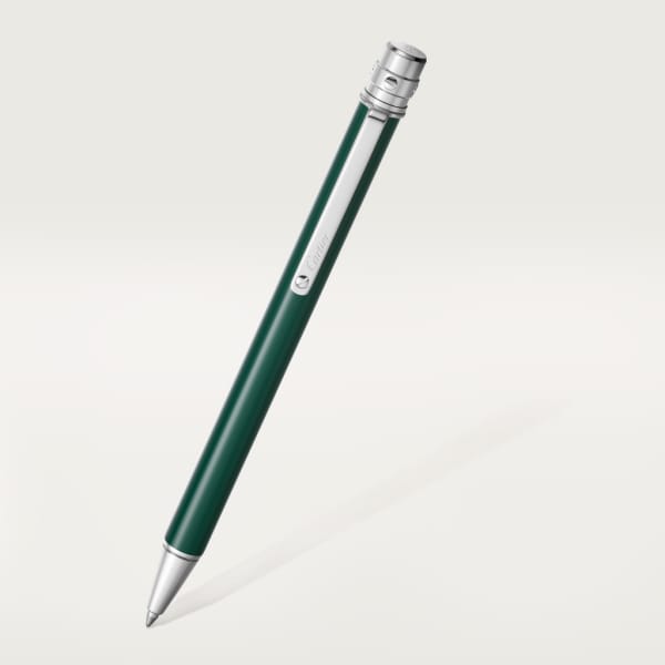 Santos de Cartier pen Small model, green lacquer, palladium-finish detailing