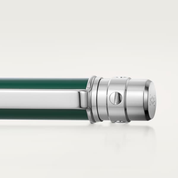 Santos de Cartier pen Small model, green lacquer, palladium-finish detailing