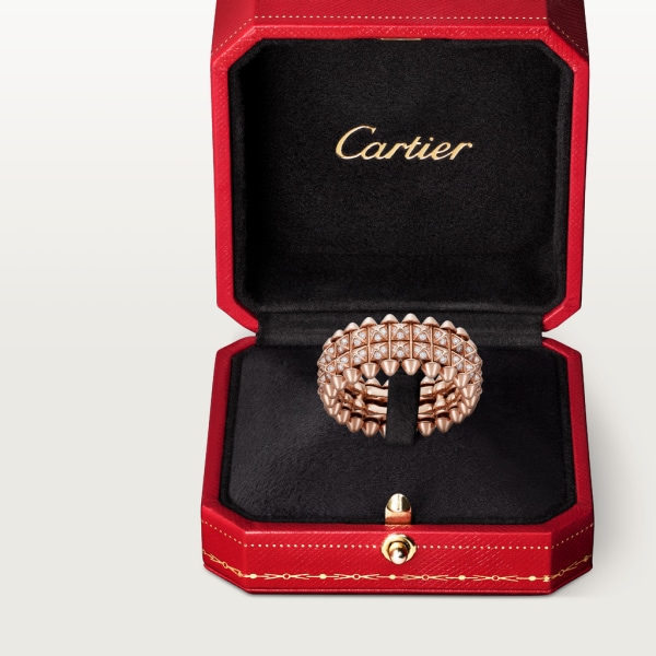 Clash de Cartier ring Rose gold, diamonds.