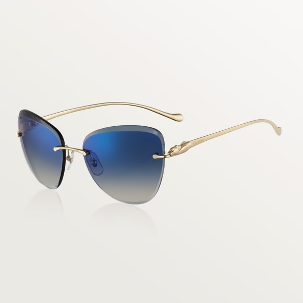 Panthère de Cartier sunglasses Smooth golden-finish metal, graduated blue lenses