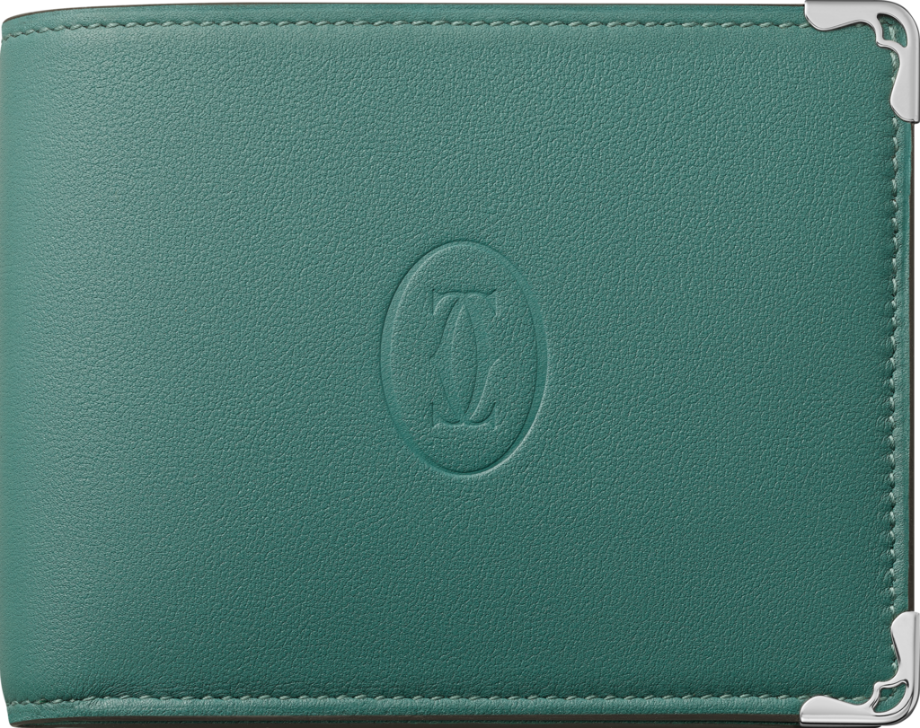 Must de Cartier Small Leather Goods, WalletAventurine calfskin, palladium finish