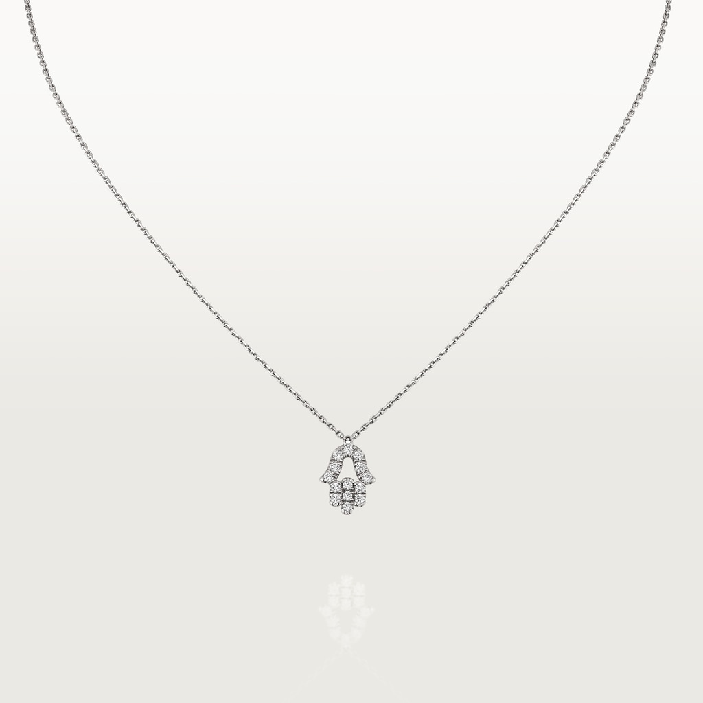 Symbols necklaceWhite gold, diamond