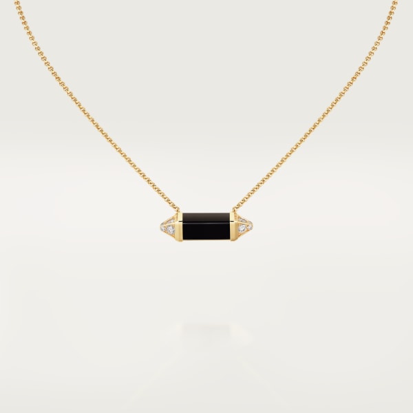 Les Berlingots de Cartier necklace medium model Yellow gold, onyx, diamond