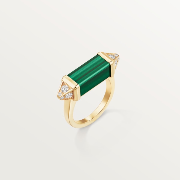 Les Berlingots de Cartier ring Yellow gold, malachite, diamond