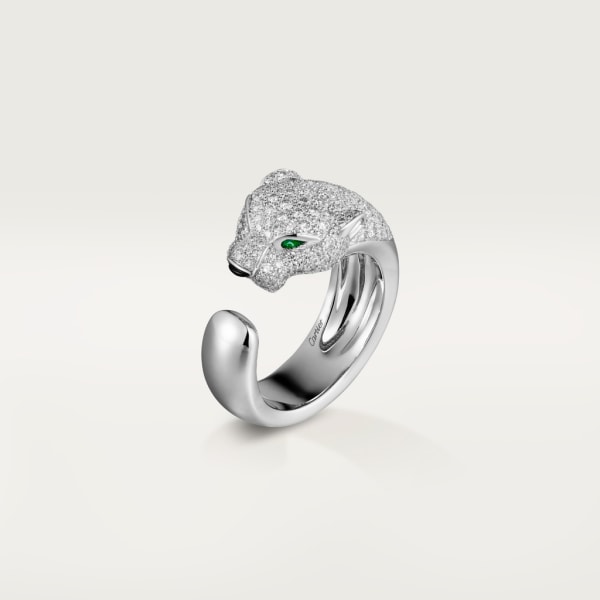 Panthère de Cartier ring White gold, diamonds, emeralds, onyx