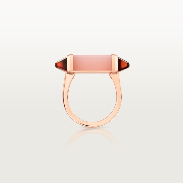 Les Berlingots de Cartier ring Rose gold, pink chalcedony, garnet