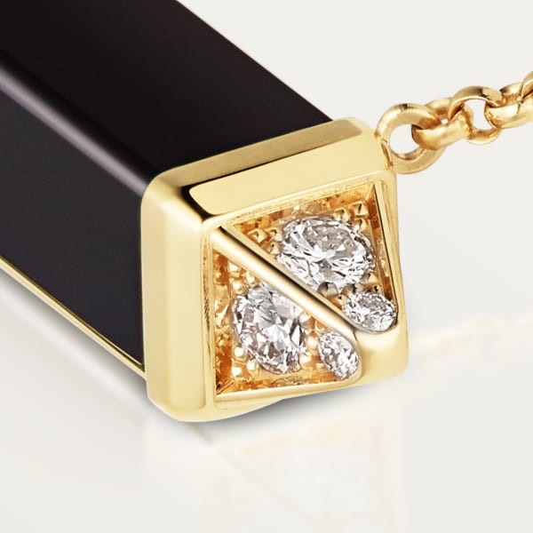 Les Berlingots de Cartier necklace medium model Yellow gold, onyx, diamond