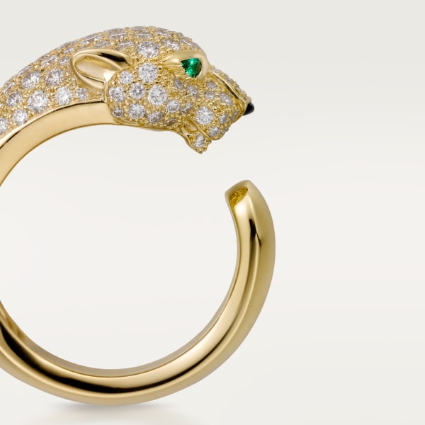 Panthère de Cartier ring Yellow gold, diamonds, emeralds, onyx