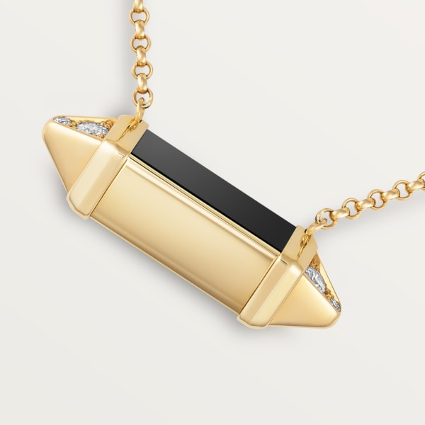 Les Berlingots de Cartier necklace medium model Yellow gold, onyx, diamond