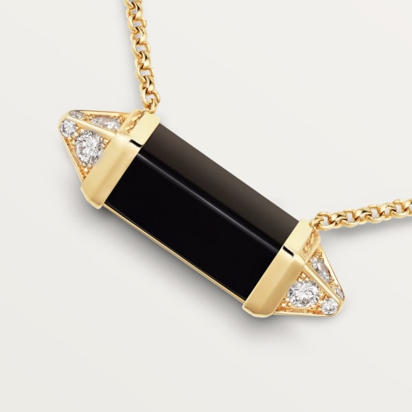 Les Berlingots de Cartier necklace medium model Yellow gold, onyx, diamond