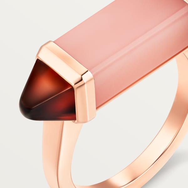 Les Berlingots de Cartier ring Rose gold, pink chalcedony, garnet