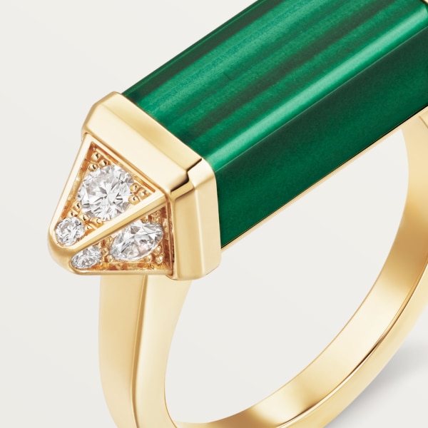 Les Berlingots de Cartier ring Yellow gold, malachite, diamond