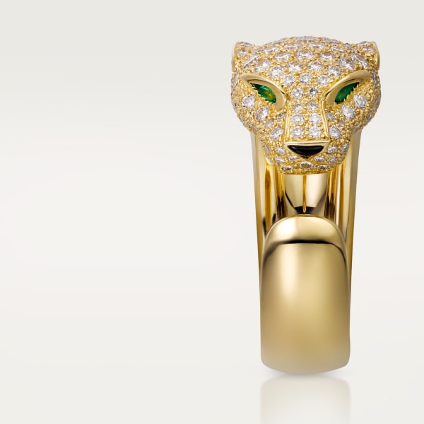 Panthère de Cartier ring Yellow gold, diamonds, emeralds, onyx