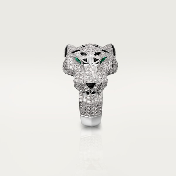 Panthère de Cartier ring White gold, diamonds, emeralds, onyx