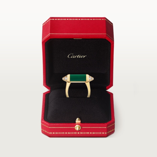 Les Berlingots de Cartier ring Yellow gold, malachite, diamond