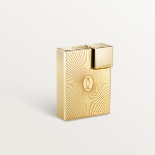 Double C de Cartier logo square lighter with Sunray motif in yellow-gold finish Metal, yellow-gold finish