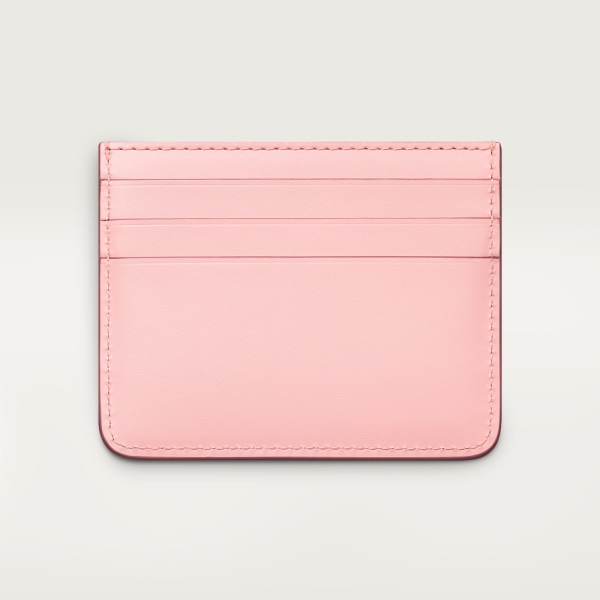 Simple Card Holder, C de Cartier Pale pink calfskin, golden and pale pink enamel finish