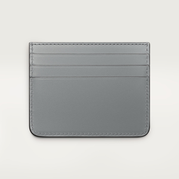 Simple Card Holder, C de Cartier Grey calfskin, grey enamel and golden finish