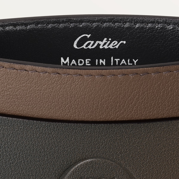 Must de Cartier Small Leather Goods, card holder Graduated taupe calfskin, palladium finish