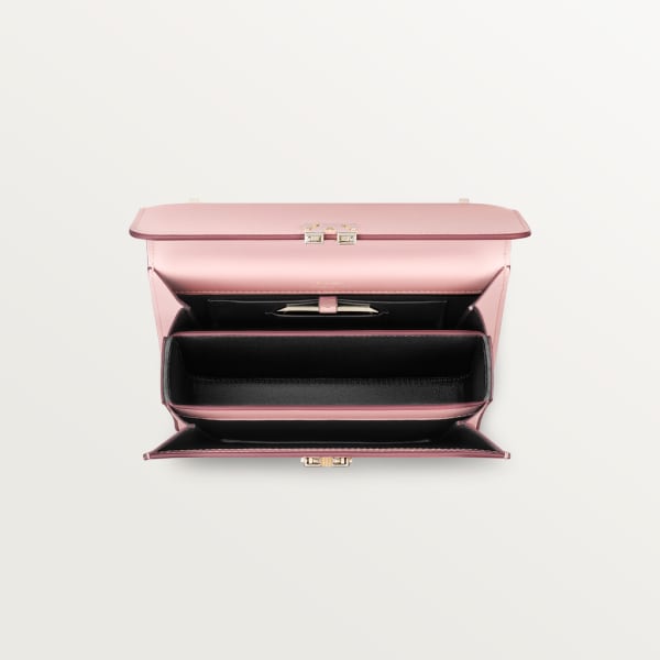 Mini shoulder bag, C de Cartier Pale pink calfskin, golden and pale pink enamel finish