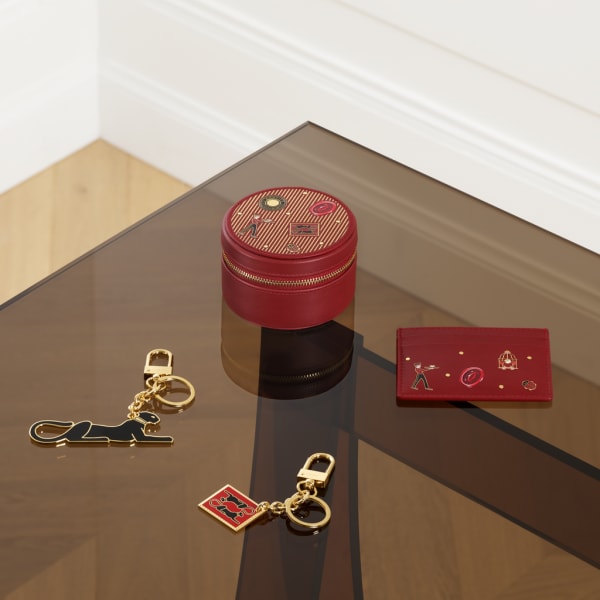 Diabolo de Cartier Panthère key ring Lacquered gold-finish metal