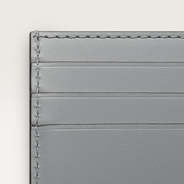 Simple Card Holder, C de Cartier Grey calfskin, grey enamel and golden finish