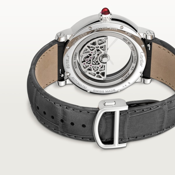 Rotonde de Cartier Masse Mystérieuse watch Limited edition of 30 numbered boxes, platinum, interchangeable leather straps