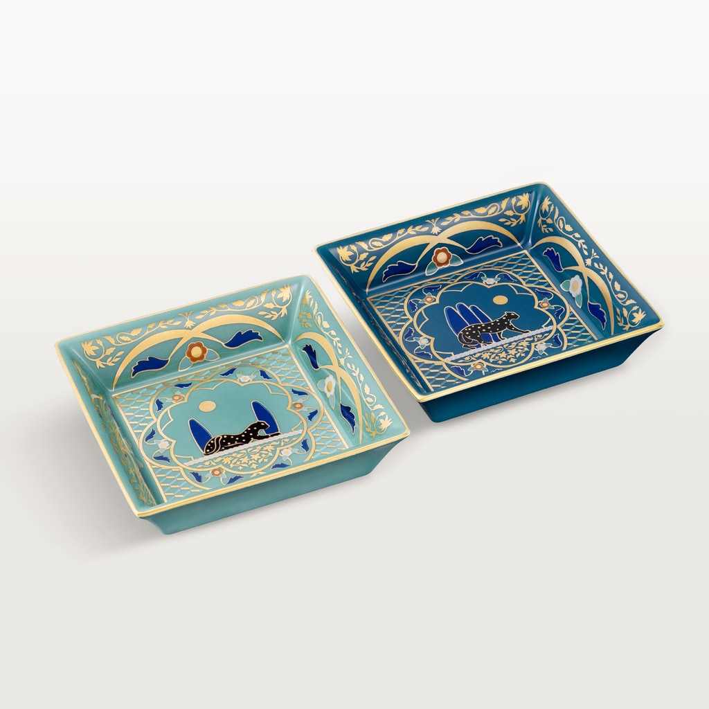 Set of two Panthère de Cartier trinket trays, small modelPorcelain