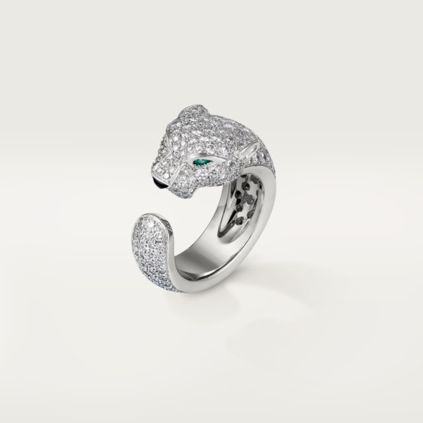 Panthère de Cartier ring White gold, diamonds, emeralds, onyx