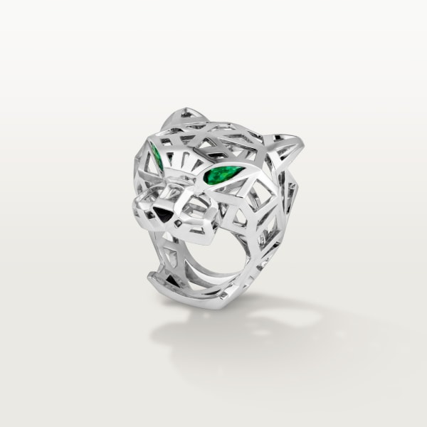 Panthère de Cartier ring Non-rhodium-finish white gold, tsavorite garnets, onyx