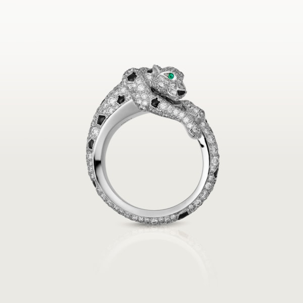 Panthère de Cartier ring White gold, emeralds, onyx, diamonds