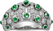 High Jewellery ring White gold, emeralds, diamonds