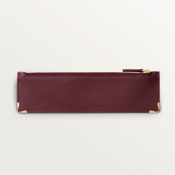 Must de Cartier pencil case Burgundy calfskin, golden finish