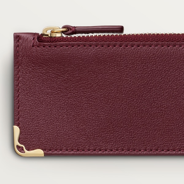 Must de Cartier pencil case Burgundy calfskin, golden finish