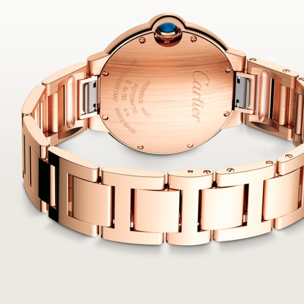 Ballon Bleu de Cartier watch 36 mm, automatic mechanical movement, rose gold, diamonds