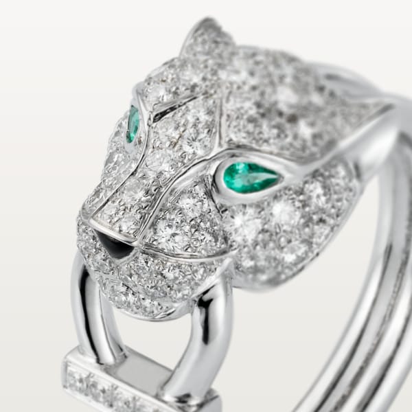 Panthère de Cartier ring White gold, diamonds, emeralds, onyx