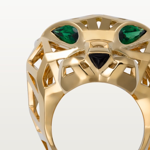 Panthère de Cartier ring Yellow gold, tsavorite garnets, onyx