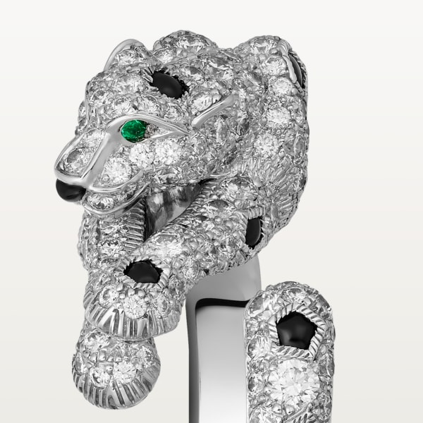 Panthère de Cartier ring White gold, emeralds, onyx, diamonds