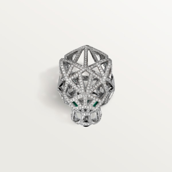 Panthère de Cartier ring White gold, emeralds, onyx, diamonds