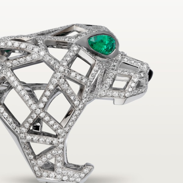 Panthère de Cartier ring White gold, emeralds, onyx, diamonds