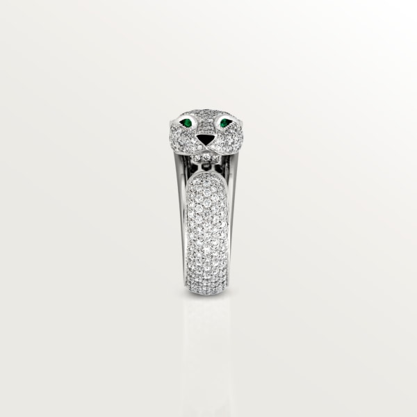 Panthère de Cartier ring White gold, diamonds, emeralds, onyx