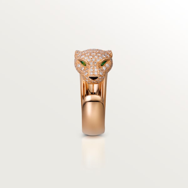 Panthère de Cartier ring Rose gold, diamonds, emeralds, onyx