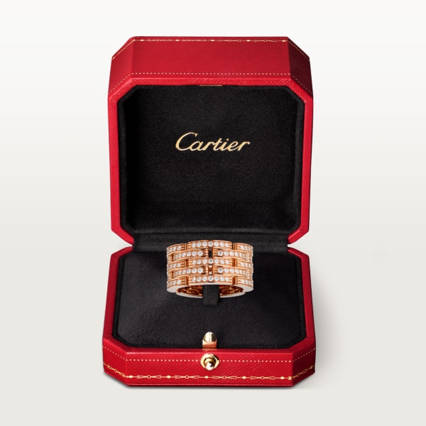 Maillon Panthère ring Rose gold, diamonds