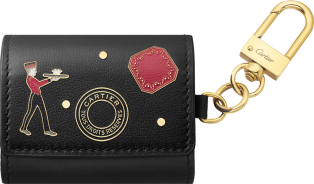 Mini case Diabolo de Cartier Black calfskin and golden finish