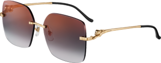 Panthère de Cartier Sunglasses Smooth golden-finish metal, graduated grey lenses with golden flash