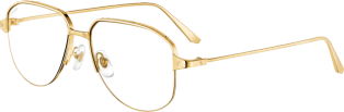 Santos de Cartier Sunglasses Smooth and brushed golden-finish metal, green polarised clip-ons.