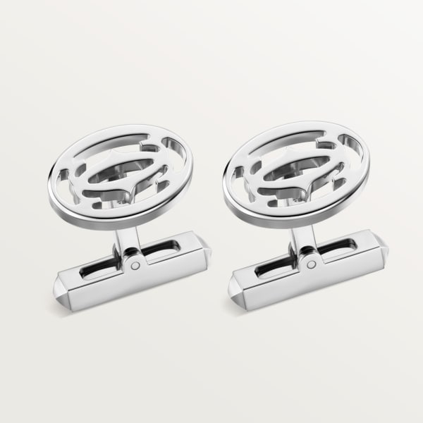 C de Cartier cufflinks Sterling silver, palladium finish