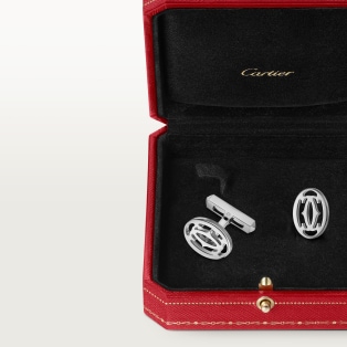 C de Cartier cufflinks Sterling silver, palladium finish