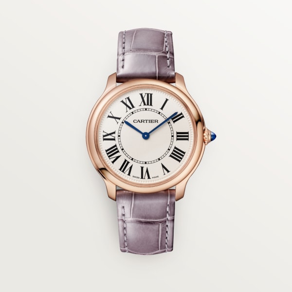 Ronde Louis Cartier watch 36 mm, quartz movement, rose gold, leather